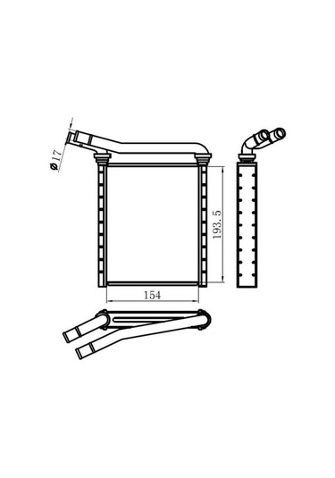 ORIS KTO042026 Kalorifer Radyatörü Brazıng Toyota Auris-Corolla Uyumlu 154X194X26 At/Mt Şanzıman