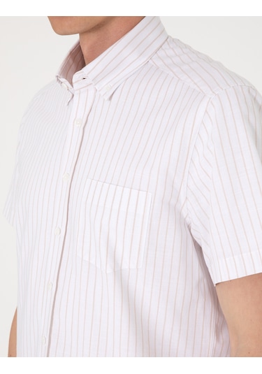 Pierre Cardin Erkek Bej Gömlek Kısa Kollu 50307082-vr011 Bej