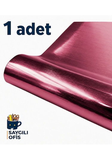 Saygılıofis Aynalı Metalik Fon Kartonu 50x70cm Pembe