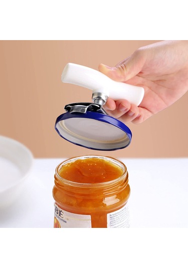 Suofeng Stahl-abs Açıcı Seti: 9.5cm Kapaklı Kavanoz Açıcı Beyaz + Taşınabilir Anahtar Zinciri Lp5 Gümüş Beyaz