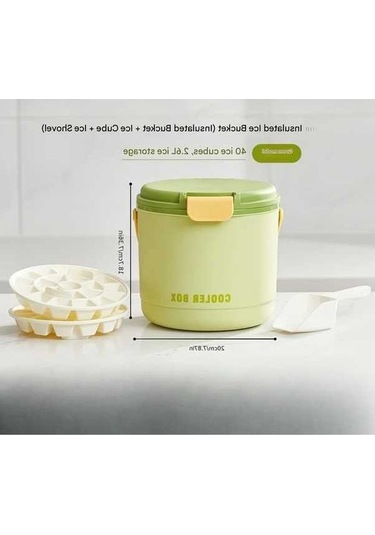 Fastbuy Yeşil Taşınabilir Kamp Soğutucu, Buz Kalıbı Dahil, Piknik Ve Plaj İçin Pilsiz Buz Saklama Kutusu Yeşil