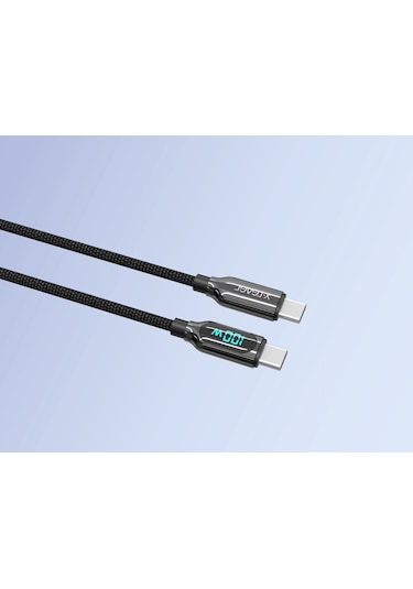 X-Level XCC8406 X-Powerdigi Usb-C To Type-C Dijital Göstergeli Örgü Kablo