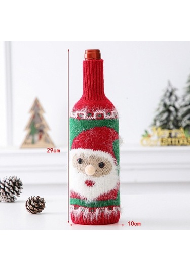 Pazly Yılbaşı Yapımı Suntek Şişesi Şarap Noel-baba Kapağı, El Bg