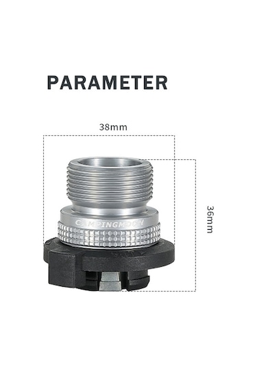 Symbee Propana Kartuş Gaz Tankı Adaptörü - Kamp Sobası Parçası - Lpg Bağlantı Aracı Gümüş