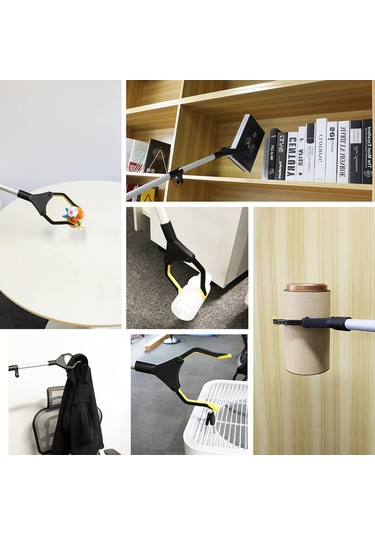 Dofolink Sarı Çekirdekli Katlanabilir Uzatılabilir Toplama Aracı - Ergonomik Tutucu, 360 Döner, Manyetik Uçlar, Yetişme Mesafesi 82cm Siyah