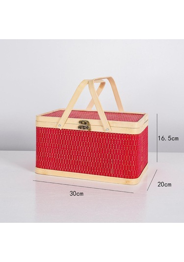Homyl Piknik Sepeti Parti Dekorasyonu Açık Hava Için Kapaklı Kırmızı Çok Renkli