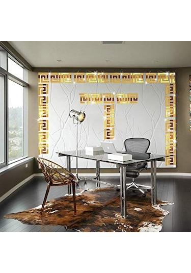 Dekor Süs Labırent 20Adet 4X4CM Pleksi Dekoratif Bordür Altın