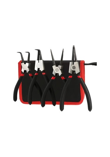 Elmpaly Yükseltilmiş 4 Parça Yaylı Halka Pensesi, Karbon Çelik Düz Ve Kavisli Uçlu