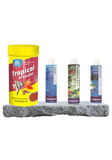 Purecanpati Granül Tropikal Balık Yem Ve Su Düzenleyici Seti