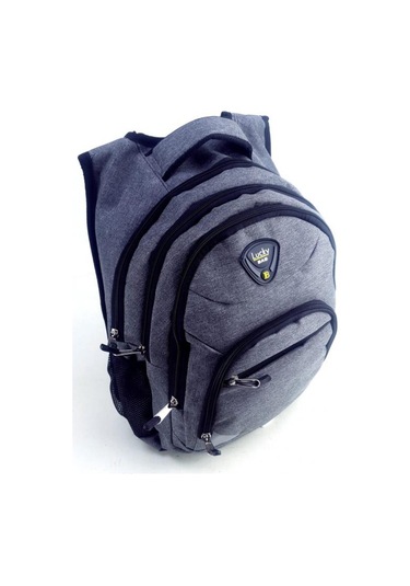 Lucky Bag Gri Genç Lise Ortaokul İlkokul Okul Çantası Günlük Çanta Gri