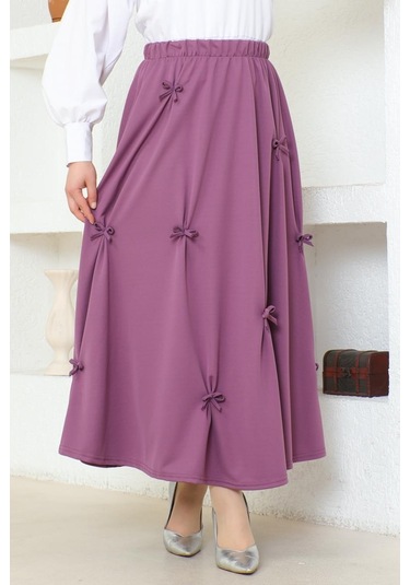 Fiyonk Detaylı Çan Etek Brc1507 Mor 001
