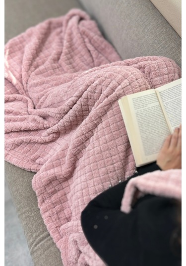 Wellsoft Battaniye-pudra Tv Battaniyesi- Peluş Polar Yumuşak Battaniye-110x160 Cm Pudra Pudra