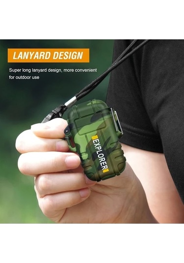 Trendooze Gaojunshop01 Siyah Phfrq Çift Yaylı Usb Şarjlı Kamp Çakmak, Unik Hediye Siyah