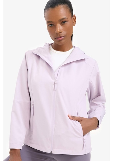 Defacto Defactofit Su İtici Regular Fit Kapüşonlu Fermuarlı Yağmurluk C4952ax25aupr497 Mor