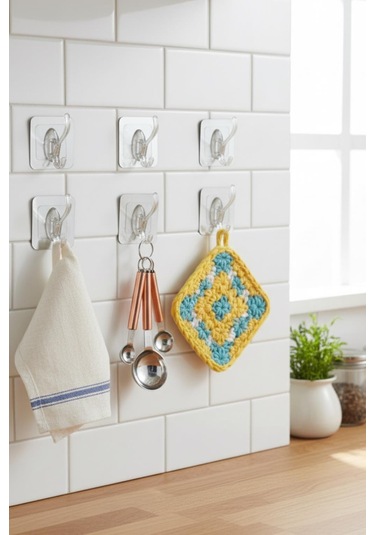 6 Lı Metalize Sarı Gümüş Askı Seti Şeffaf Beyaz