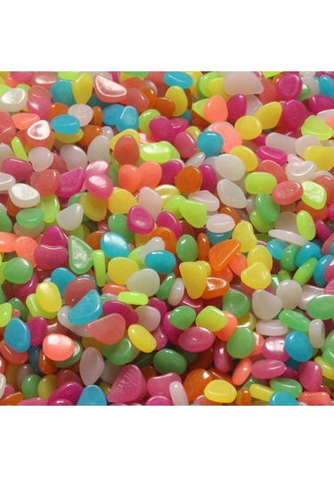 Xiyyadms Mavi Işıklı Resin Taşlar 50 Adet - Bahçe Akvaryum Yol Süslemeleri, Gündüz Güneşten Sonra 3 Saat Parlar