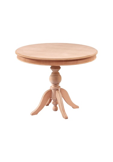 Evimeaksesuar 90 Cm Baba Ayaklı Yuvarlak Sabit Masa Ahşap Ham&Cilasız (527345980)