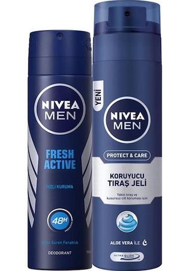 Nivea Men Protect & Care Koruyucu Tıraş Jeli 200 ML + Fresh Active Deosprey 150 ML