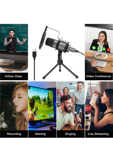 Lemestar Profesyonel Usb Mikrofon - Oyun, Podcast, Kayıt Ve Konferanslar İçin Yüksek Kaliteli Ses