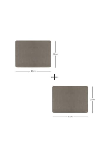 2 Adet Gri Deri Sofra Sunum Tabak Altlığı Supla Amerikan Servisi 40 x 30 CM Gri