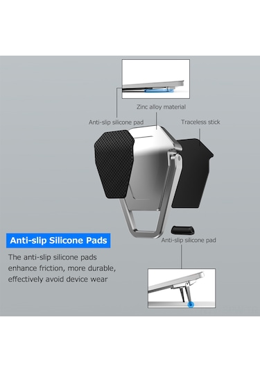 Maiyame Zinc Alloy Tablet Ve Laptop Çiftli Katlanabilir Standı - Yük Dayanımı Güçlü Ve Soğutma İyileştirici