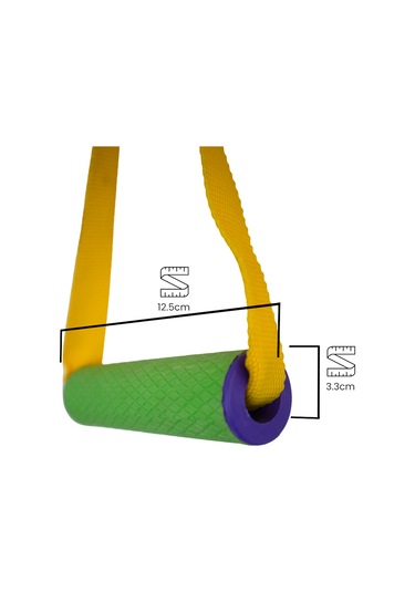 Rebuwo 3 Kademeli Ayarlanabilir Cable Cross Elciği 1 Çift - Yeşil-mor Tutacaklı Sarı Fitness Ağırlık Çekiş / Reformer Egzersiz Aparatı 44cm