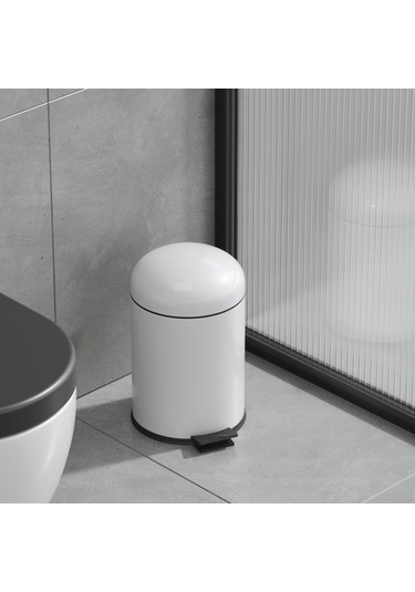Aqua Bagno Smile Çöp Kovası -pedallı 5 Lt. , Beyaz