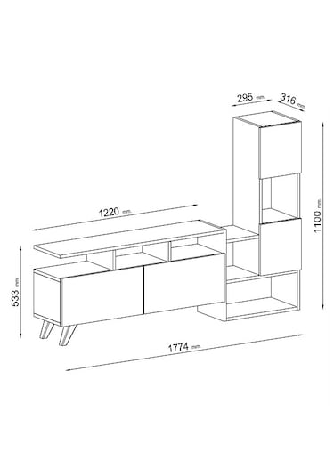 Tv Ünitesi Tuğra Çırağan Antrasit