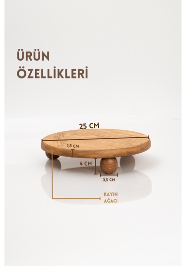 Justwood 2'li Risus Top Ayaklı 25 CM ve 17x30 CM Ahşap Dikdörtgen