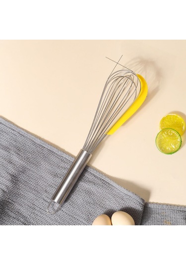 Silikon Sıyırıcılı Paslanmaz Çelik Tel Çırpıcı Yumurtalık Sos Krema Karıştırıcı 30 Cm Çelik