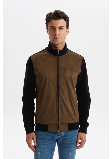 Arma Erkek Regular Fit Selanik Kumaş Dik Yaka Fleto Cepli Basic Sweatshirt Kazak K30324698502 Siyah