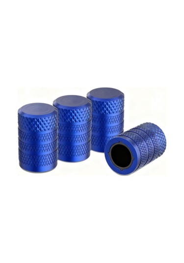 Geeksen Alüminyum Renkli Lastik Valf Kapağı - Korozyona Dayanıklı, Saçma Ve Toz Koruyucu, Mavi, Araçlar İçin