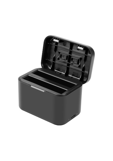 Insta360 X4 Puluz Pil Şarj Kutusu İçin, Pil Ve Hafıza Kartı Saklama Kutusu Siyah