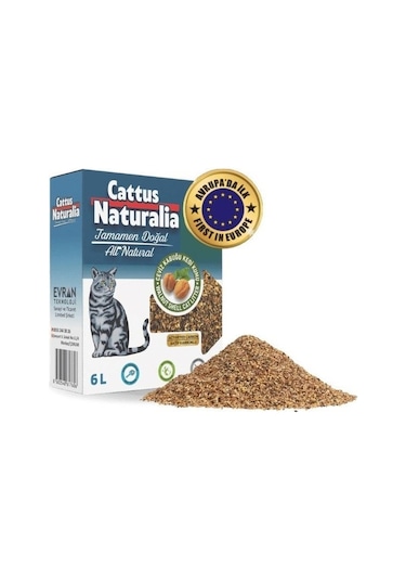 Cattus Naturalia Klasik Aktif Karbonlu Ceviz Kabuğundan Yapılmış Doğal Kedi Kumu %100 Organik Tozsuz 10 L