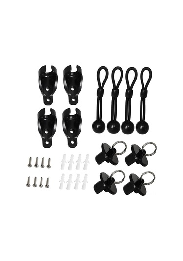 Hfambition Dış Mekan Kablosuz Rulman Perdeler İçin Sert Tutucu Bungee Uç Kapak Tamiri Seti 2 Adet, Siyah - Çivi Ve Tabanlı Aksesuarlar