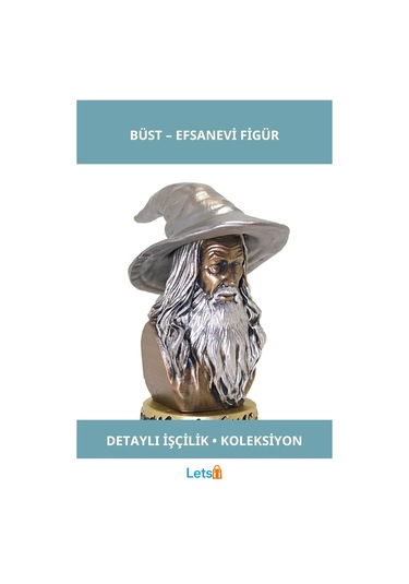 Yüzüklerin Efendisi Şapkalı Gandalf Büst Dekoratif Figür 1 Adet