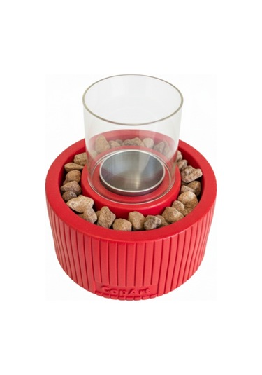 Alba Kırmızı Biyoetanol Masaüstü Şömine - 1 Lt Yakıt Ve Dekoratif Taş Hediye