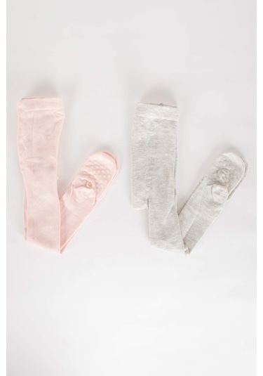 Defacto Kız Bebek Kaydırmaz Taban 2'li Pamuklu Külotlu Çorap A7588A5NSKR1 Çok Renkli Defacto Kız Bebek Kaydırmaz Taban 2'li Pamuklu Külotlu Çorap A7588A5NSKR1 Çok Renkli