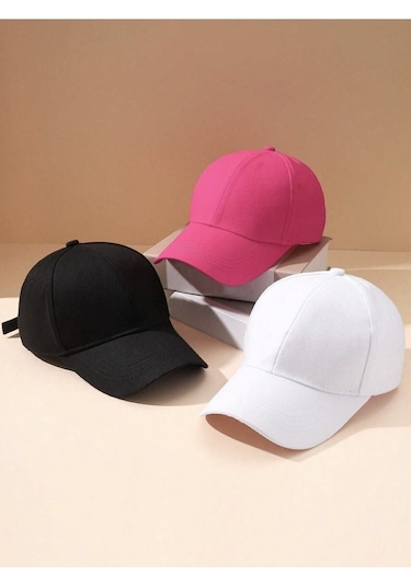 Gyes Spor Şapka Unisex 3 Adet Siyah-beyaz-pembe Siyah