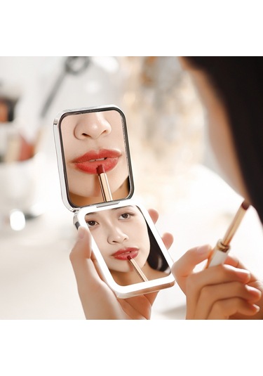 Sones 40 Led Hd Sonsuz Kısılabilir Katlanabilir Makyaj Aynası Taşınabilir Çift Taraflı Ayna Gümüş