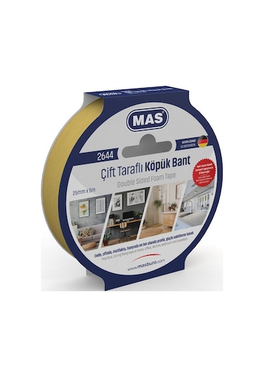 MAS ÇİFT TARAFLI KÖPÜK BANT 25MM X 5M 2644