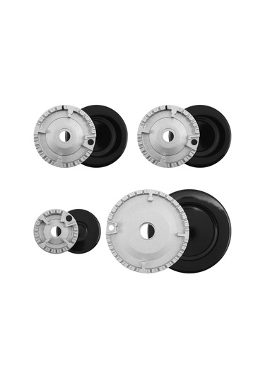 Gajeena Metal Ocak Bıçaklık Kapağı Ve Alev Bölücü Seti, 8 Parça Mutfak Aksesuarı Çoğu Ocakta Uygulanır