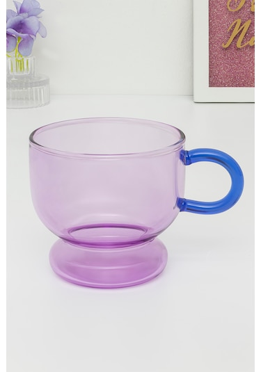 Glass In Love Renkli Kulplu Cam Bardak - Pembe