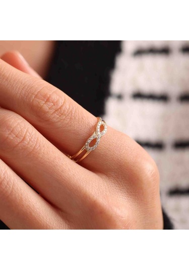 Altın Sonsuzluk Yüzük Yeni T12888 Renkli