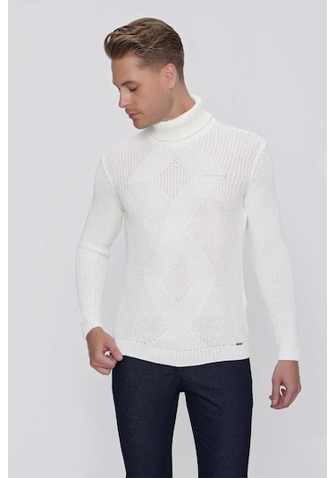 Tr 850 Slim Fit Ekru Klasik Triko Ekru