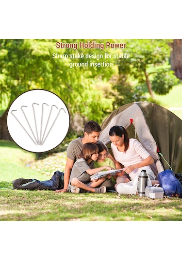 Qingmipy 201 Paslanmaz Çelik Toprak Kazıkları 12 Adet - Kaymaz Önlem Hakkı Ve Keskin Uçlu, Çadır, Tente Ve Bahçe Yapılarını Sabitler, Dayanıklı Ve Pas Koruyucu Çok Renkli