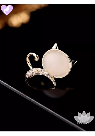 Olfil Mini Broş Kedi Yavrusu Kitten Kedi 193965798 Altın Rengi