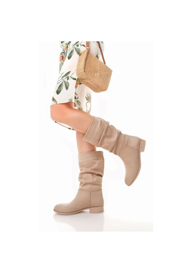 Plod Bej Süet Çizme Bej