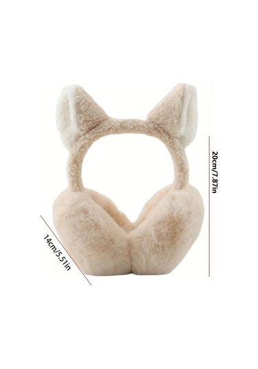 Elmpaly Kedi Kulaklı Kadınlar İçin Pembe Katlanır Tüylü Kulaklıklar