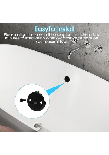 Suntek Küvet Taşma Drenaj Kapağı Değiştirme Kiti Lavabo Siyah